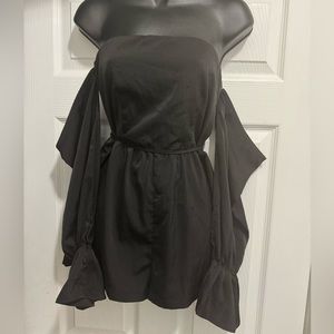 Off Shoulder Long Sleeve Romper